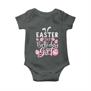 Funny Easter Day Birthday Girl Baby Onesie Born On Easter Day Eggs TS11 Dark Heather Print Your Wear