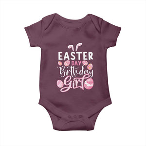 Funny Easter Day Birthday Girl Baby Onesie Born On Easter Day Eggs TS11 Maroon Print Your Wear