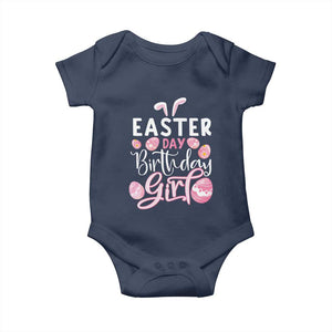 Funny Easter Day Birthday Girl Baby Onesie Born On Easter Day Eggs TS11 Navy Print Your Wear