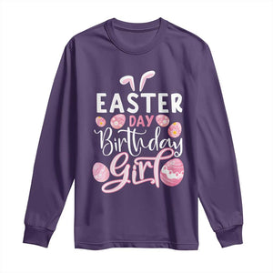 Funny Easter Day Birthday Girl Long Sleeve Shirt Born On Easter Day Eggs TS11 Purple Print Your Wear