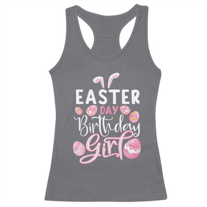 Funny Easter Day Birthday Girl Racerback Tank Top Born On Easter Day Eggs TS11 Charcoal Print Your Wear