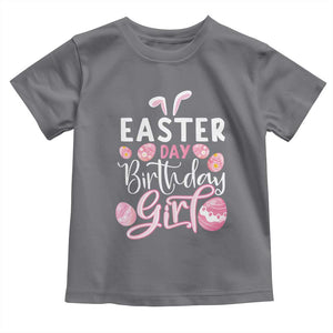 Funny Easter Day Birthday Girl Toddler T Shirt Born On Easter Day Eggs TS11 Charcoal Print Your Wear