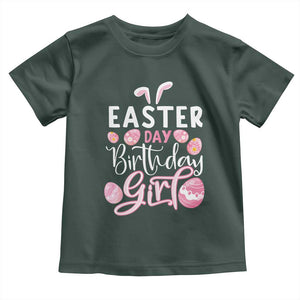 Funny Easter Day Birthday Girl Toddler T Shirt Born On Easter Day Eggs TS11 Dark Forest Green Print Your Wear