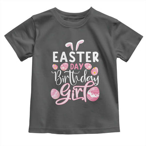 Funny Easter Day Birthday Girl Toddler T Shirt Born On Easter Day Eggs TS11 Dark Heather Print Your Wear