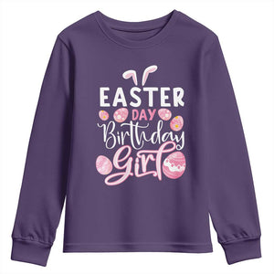 Funny Easter Day Birthday Girl Youth Sweatshirt Born On Easter Day Eggs TS11 Purple Print Your Wear