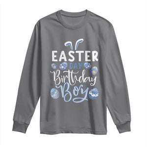 Funny Easter Day Birthday Boy Long Sleeve Shirt Born On Easter Day Eggs TS11 Charcoal Print Your Wear