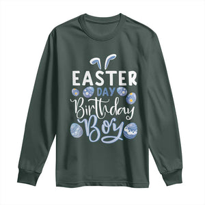 Funny Easter Day Birthday Boy Long Sleeve Shirt Born On Easter Day Eggs TS11 Dark Forest Green Print Your Wear