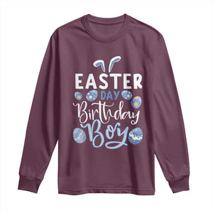 Funny Easter Day Birthday Boy Long Sleeve Shirt Born On Easter Day Eggs TS11 Maroon Print Your Wear