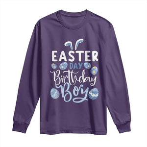Funny Easter Day Birthday Boy Long Sleeve Shirt Born On Easter Day Eggs TS11 Purple Print Your Wear