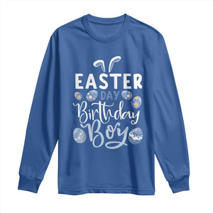 Funny Easter Day Birthday Boy Long Sleeve Shirt Born On Easter Day Eggs TS11 Royal Blue Print Your Wear