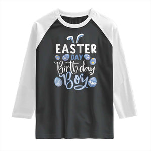 Funny Easter Day Birthday Boy Raglan Shirt Born On Easter Day Eggs TS11 Black White Print Your Wear