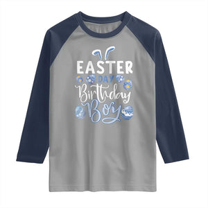 Funny Easter Day Birthday Boy Raglan Shirt Born On Easter Day Eggs TS11 Sport Gray Navy Print Your Wear