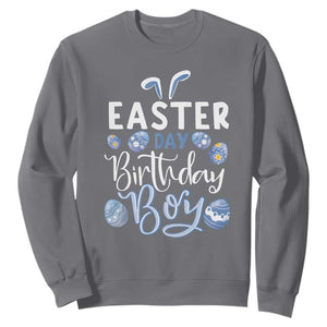 Funny Easter Day Birthday Boy Sweatshirt Born On Easter Day Eggs TS11 Charcoal Print Your Wear