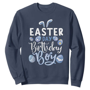 Funny Easter Day Birthday Boy Sweatshirt Born On Easter Day Eggs TS11 Navy Print Your Wear