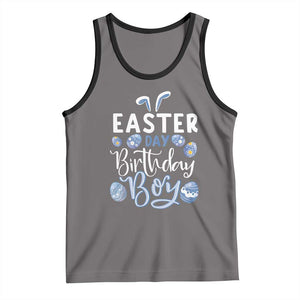 Funny Easter Day Birthday Boy Tank Top Born On Easter Day Eggs TS11 Deep Heather Black Print Your Wear