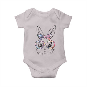 Easter Day Bunny Rabbit Face Tie Dye Glasses Baby Onesie TS11 Ice Gray Print Your Wear
