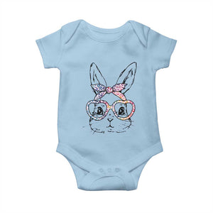 Easter Day Bunny Rabbit Face Tie Dye Glasses Baby Onesie TS11 Light Blue Print Your Wear