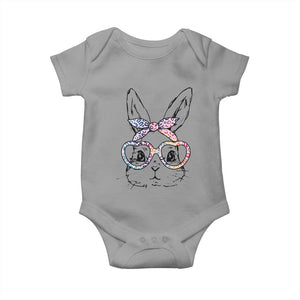 Easter Day Bunny Rabbit Face Tie Dye Glasses Baby Onesie TS11 Sport Gray Print Your Wear