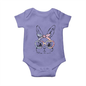 Easter Day Bunny Rabbit Face Tie Dye Glasses Baby Onesie TS11 Violet Print Your Wear