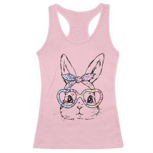 Easter Day Bunny Rabbit Face Tie Dye Glasses Racerback Tank Top TS11 Light Pink Print Your Wear