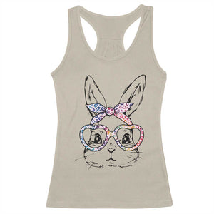 Easter Day Bunny Rabbit Face Tie Dye Glasses Racerback Tank Top TS11 Sand Print Your Wear