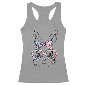 Easter Day Bunny Rabbit Face Tie Dye Glasses Racerback Tank Top TS11 Sport Gray Print Your Wear