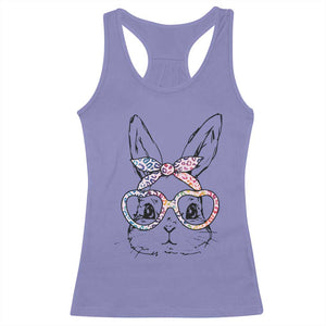 Easter Day Bunny Rabbit Face Tie Dye Glasses Racerback Tank Top TS11 Violet Print Your Wear