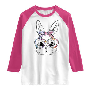 Easter Day Bunny Rabbit Face Tie Dye Glasses Raglan Shirt TS11 White Heliconia Print Your Wear
