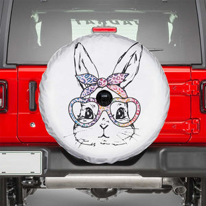 Easter Day Bunny Rabbit Face Tie Dye Glasses Spare Tire Cover TS11 White Print Your Wear