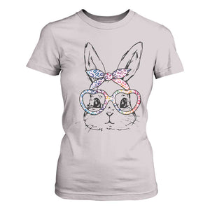 Easter Day Bunny Rabbit Face Tie Dye Glasses T Shirt For Women TS11 Ice Gray Print Your Wear