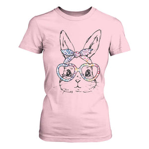 Easter Day Bunny Rabbit Face Tie Dye Glasses T Shirt For Women TS11 Light Pink Print Your Wear