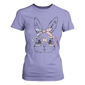 Easter Day Bunny Rabbit Face Tie Dye Glasses T Shirt For Women TS11 Violet Print Your Wear