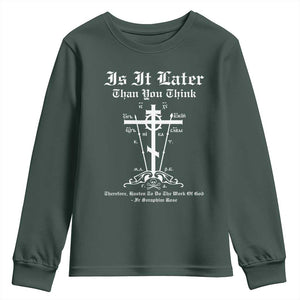 Eastern Orthodox Christian Seraphim Rose Youth Sweatshirt Is It Rather Than You Think Russian Cavalry Cross TS11 Dark Forest Green Print Your Wear