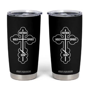 Russian Greek Byzantine Golden Orthodox Cross Father Son Holy Spirit Tumbler Cup TS11 Black Print Your Wear