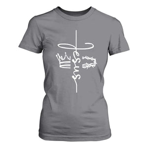 Jesus Christian Lord & Savior Crown of Thorns T Shirt For Women TS11 Charcoal Print Your Wear