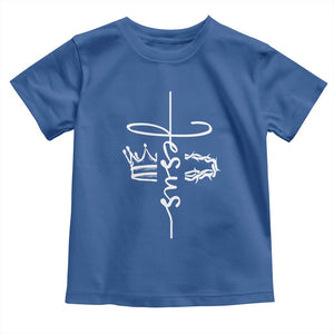 Jesus Christian Lord & Savior Crown of Thorns Toddler T Shirt TS11 Royal Blue Print Your Wear