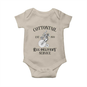 Funny Easter Day Cottontail Egg Delivery Service Baby Onesie Bunny Rabbit TS11 Sand Print Your Wear