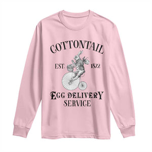 Funny Easter Day Cottontail Egg Delivery Service Long Sleeve Shirt Bunny Rabbit TS11 Light Pink Print Your Wear