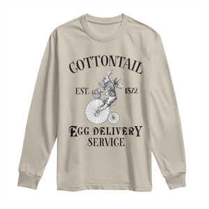 Funny Easter Day Cottontail Egg Delivery Service Long Sleeve Shirt Bunny Rabbit TS11 Sand Print Your Wear