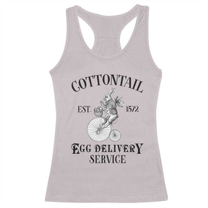 Funny Easter Day Cottontail Egg Delivery Service Racerback Tank Top Bunny Rabbit TS11 Ice Gray Print Your Wear