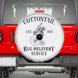 Funny Easter Day Cottontail Egg Delivery Service Spare Tire Cover Bunny Rabbit TS11 White Print Your Wear