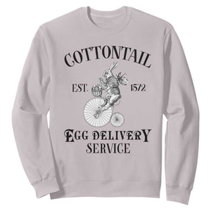 Funny Easter Day Cottontail Egg Delivery Service Sweatshirt Bunny Rabbit TS11 Ice Gray Print Your Wear
