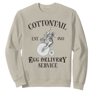 Funny Easter Day Cottontail Egg Delivery Service Sweatshirt Bunny Rabbit TS11 Sand Print Your Wear