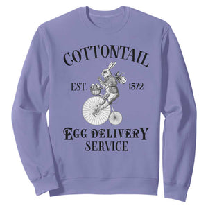 Funny Easter Day Cottontail Egg Delivery Service Sweatshirt Bunny Rabbit TS11 Violet Print Your Wear