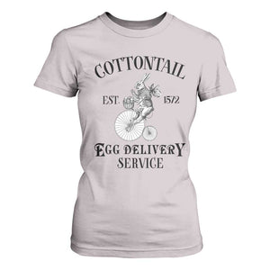 Funny Easter Day Cottontail Egg Delivery Service T Shirt For Women Bunny Rabbit TS11 Ice Gray Print Your Wear