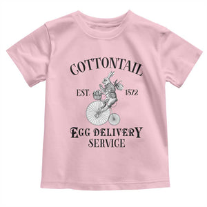 Funny Easter Day Cottontail Egg Delivery Service Toddler T Shirt Bunny Rabbit TS11 Light Pink Print Your Wear