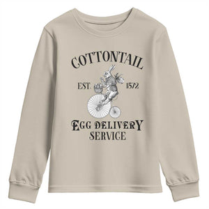 Funny Easter Day Cottontail Egg Delivery Service Youth Sweatshirt Bunny Rabbit TS11 Sand Print Your Wear