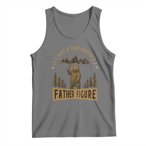 Funny It's Not A Dad Bod It's A Father Figure Tank Top Bear Beer Father's Day TS11 Black Heather Print Your Wear