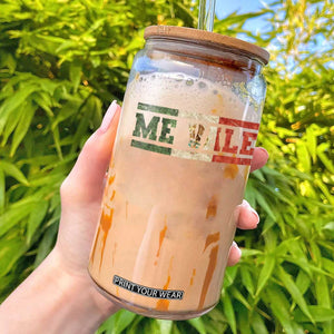 Me Vale Mexican Flag Latino Spanish Slang Glass Can TS11 Black Print Your Wear