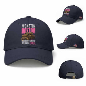 Monster Mom Like Normal Mama But Wheelie Cool Baseball Cap Monster Truck Mama TS11 Baseball Cap Universal Fit Navy Print Your Wear